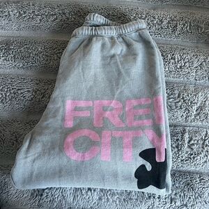 Gray Sweatpants with Pink FREE CITY